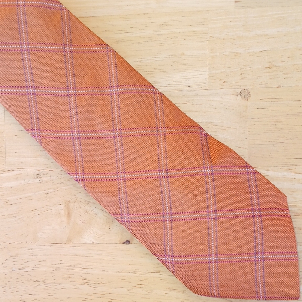 Scappino Orange Plaid Men's Tie
